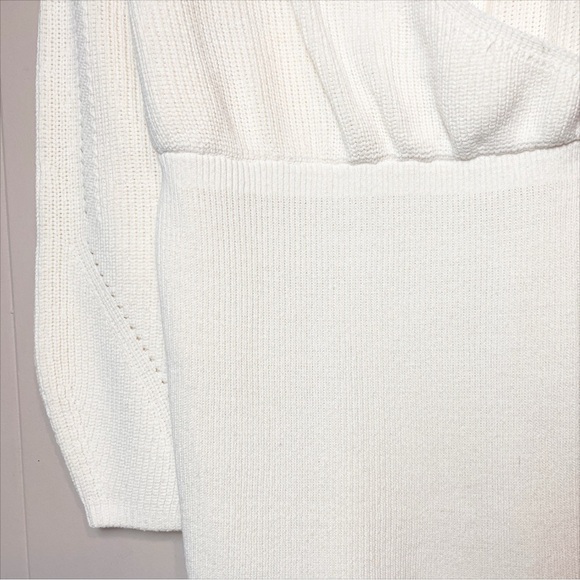 Tularosa Mia Surplice Mini Dress Large sweater knit ivory cream long sleeve boho - Picture 5 of 13